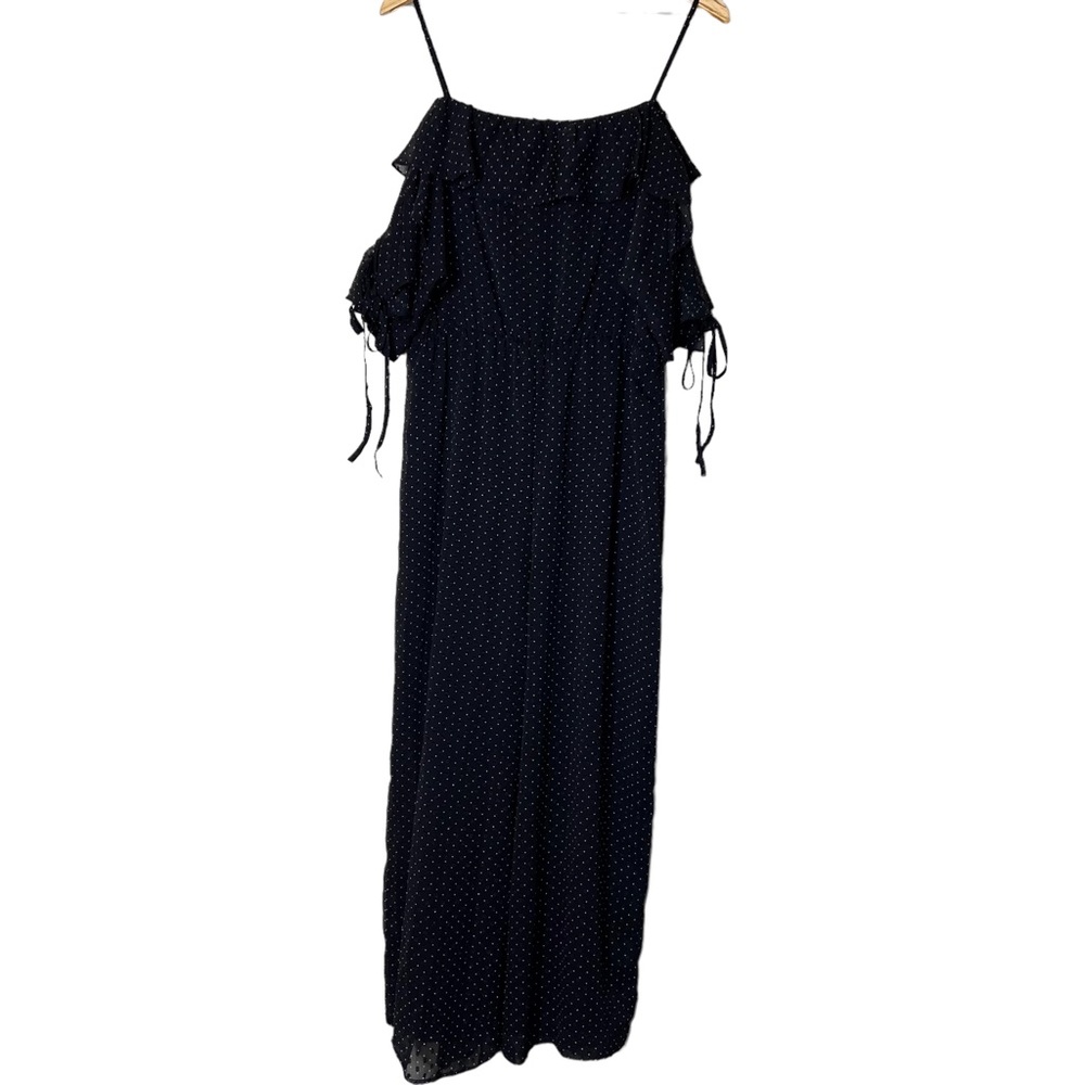 Club Monaco Black‎ Polka Dot Kymbrah Wide Leg Jumpsuit